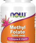 Now Foods Supplements Methyl Folate 1000 Mcg Metabolically Active Folate Coenzyme B Vitamin 90 Tablets