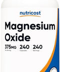 Nutricost Magnesium Oxide 375Mg 240 Capsules 210Mg Of Magnesium Nongmo Gluten