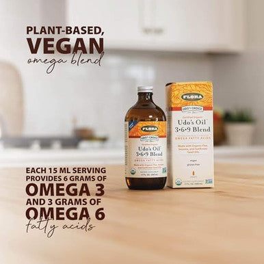 Flora Udo'S Oil 369 Blend Vegan Omega3 & Omega6 Contains Organic Coconut & Flax Seed Oil Keep Chilled 32 Fl. Oz.