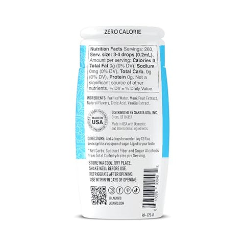 Lakanto Pure Monk Fruit Extract Drops Bundle (Original, Vanilla, Caramel) Perfect for Coffee, Tea, Smoothies, Cereal, Granola, Oatmeal, Cocktails, and More