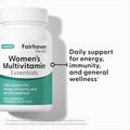 Fairhaven Health Womens Multivitamin Essentials Once Daily Multivitamin for Women Support for Energy Immune Health Eye Health Hormone Balance Gluten Dairy Soy Free Vegan 30 Capsules