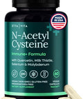 Etta Vita Vegan Liver Detox & Cleanse - Nac Supplement N-Acetyl Cysteine 600Mg With Quercetin Milk Thistle Molybdenum & Selenium N-Acetyl-Cysteine Capsules For Immune Support Diet Kits & Systems