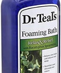 Dr Teal'S Foaming Bath And Lotion Set (2 Pack 42Oz Total) 34Oz Relax & Relief Eucalyptus & Spearmint Foaming Bath 8Oz Nighttime Therapy Melatonin Body Lotion At Home Spa Kit