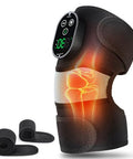 Flaremore Cordless Heated Knee Massager With Vibration Heated Knee Brace Wrap Heating Knee Pad For Knee Elbow Knee Heating Pad For Arthritis With 6 Heating Levels 3 Massage Modes&Timer (Black+White)