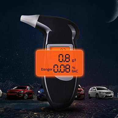 Tyenaza Breath Alcohol Tester Black Portable Sensitive High Accuracy Air Blowing Alcohol Tester With 5 Mouthpieces For Personal & Professional Use