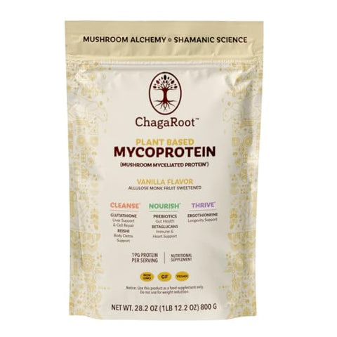 Lakanto Classic Monk Fruit Sweetener with Erythritol 1 lb and ChagaRoot MycoProtein Mushroom Protein Powder Vanilla 1.76 lb