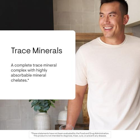 Thorne - Trace Minerals - Optimally Absorbed Chelated Mineral Supplement With Zinc Boron Selenium Chromium & Manganese - Third-Party Certified - Gluten Dairy & Soy-Free 90 Capsules