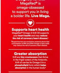 Megared 350Mg Omega 3 Supplement With Epa/Dha Astaxanthin & Phospholipids No Fish Oil Aftertaste Supports Heart Brain Joint And Eye Health 120 Count Softgels (2 Pack)