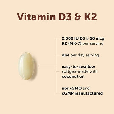 Micro Ingredients Vitamin D3 2000 Iu K2 Mk-7 50 Mcg 300 Softgels Made With Coconut Oil 2-In-1 Formula Easy To Swallow Non-Gmo