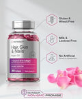 Horbaach Hair Skin and Nails Vitamins 300 Softgels with Biotin and Collagen Infused with Argan Oil and Coconut Oil NonGMO Gluten Free Supplement