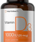 Horbaach Vitamin D3 1000IU (25mcg) Softgels 180 Count High Potency Formula NonGMO and Gluten Free Supplement
