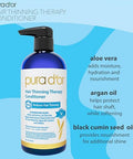 Pura D'Or 16 Oz Hair Thinning Therapy Biotin Conditioner Clinically Tested Effective Results Low Lather Deep Moisturizing Herbal Blend Hair Thickening Products For Women & Men Color Safe