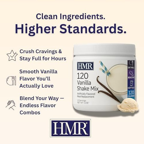 HMR 120 Meal Replacement Shake Powder ÃƒÂ¢Ã¢â€šÂ¬Ã¢â‚¬Å“ Vanilla & Mocha Flavors | 12 Servings Each | 12g Protein per Shake | Low-Calorie Nutritional Drink | Supports Healthy Weight Loss & Weight Management