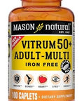 Mason Natural Vitrum 50 + Adultmulti Iron Vitamins A C D E K B Folate Calcium Iron Zinc Potassium Magnesium 100 Tablets