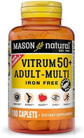 Mason Natural Vitrum 50 + Adultmulti Iron Vitamins A C D E K B Folate Calcium Iron Zinc Potassium Magnesium 100 Tablets