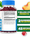Lifeable Sugar Probiotics With Prebiotics Fiber " Great Tasting Natural Flavor Gummy Supplement " Keto Friendly Chewable " For Gut Health And Immune Support " For Adults Man Women " 90 Gummies