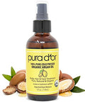 Pura D'Or Anti-Thinning Advanced Therapy Biotin Shampoo & Conditioner Hair Care Set & Organic Moroccan Argan Oil (4Oz / 118Ml) Usda 100%