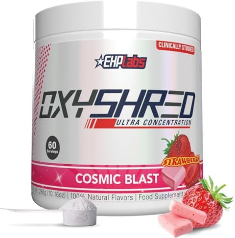Ehp Labs Oxyshred Pre Workout Powder Preworkout Powder With L Glutamine & Acetyl L Carnitine Energy Boost Drink Cosmic Blast 60 Servings