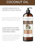 velona MCT Coconut Oil - 16 Fl Oz | 100% Pure and Natural Carrier Oil | Fractionated | Skin, Face, Body, Hair Care | Use Today - Enjoy Results