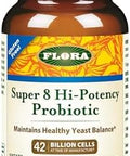 Flora Super 8 Hi Potency Probiotics 30 Count Healthy Yeast Balance & Digestive Health For Men & Women 42 Billion Cfu Raw Gluten Up To 1 Month Supply