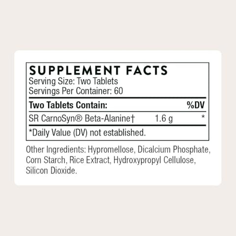 Thorne - Beta Alanine Sustained Release - Supports Muscle Output & Endurance - Helps Reduce Fatigue & Soreness - Amino Acid Supplement - Nsf Certified For Sport - Gluten & Dairy-Free 120 Tablets