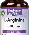 Bluebonnet Nutrition Larginine 500Mg Form Amino Acid Nitric Oxide Precursor Soy Gluten Nongmo Kosher Vegan 100 Vegetable Capsules 100 Servings White