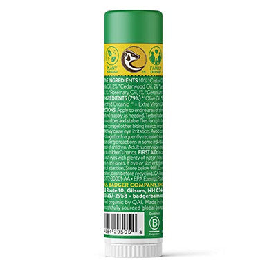 Badger Bug Spray (4Oz) & Bug Repellent Balm Stick (.6Oz) - Organic Deet Free Mosquito Repellent With Citronella & Lemongrass Natural Plant Based Family Friendly Insect Repellent