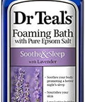 Dr. Teals Pure Epsom Salt Foaming Bath Variety Set (2 Pack 68Oz Total) Soothe & Sleep Lavender & Sleep Bath With Melatonin Essential Oils Relieve Stress Promote Better Sleep