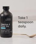 Sports Research Omega-3 Fish Oil 8Oz Glass Bottle - 4685Mg Of Wild Caught Alaska Pollock Fish Oil Per Serving - Easy-To-Take Liquid Lemon Flavor Non-Gmo Msc Certified Sustainable 48 Servings