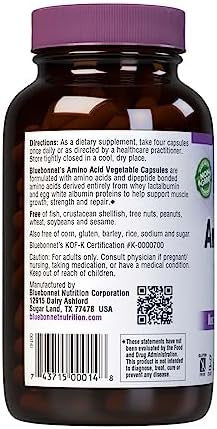 Bluebonnet Nutrition Amino Acid 750Mg High Potency For Muscle Health Soy Gluten Nongmo Kosher Dairy White 60 Vegetable Capsules 15 Servings