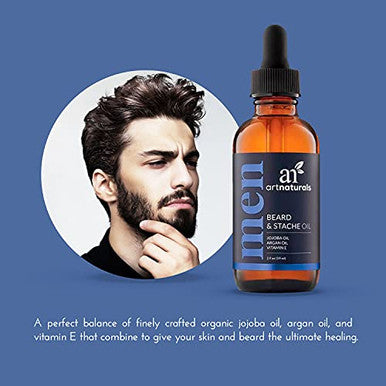 Artnaturals Beard Oil - Unscented Conditioner And Growth Oil - Vegan And Paraben With Argan Vitamins E And Jojoba Oil For Men