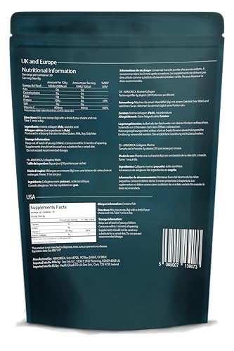 Armorica Marine Collagen Powder With Vitamin C Hydrolyzed For Optimal Absorption Unflavored & Easily Dissolves Non-Gmo & Microplastic Tested Skin Hair & Joint Support 240G (30 Servings)