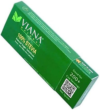 VIANA STEVIA - Guaranteed 100% Pure Granular Stevia Extract Rebaudioside-A (Reb-A) 97%, NO FILLERS, Pocket Size Pack, Diet Weight Loss Aid - Pack of 2