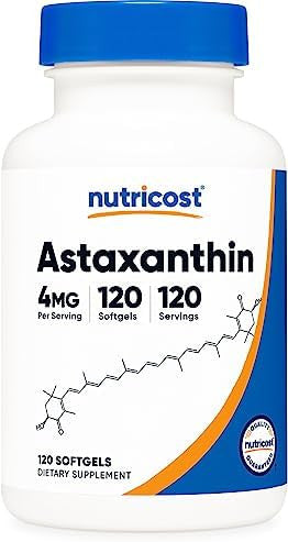 Nutricost Astaxanthin 4Mg Gluten And Nongmo 120 Softgels (4 Month Supply)