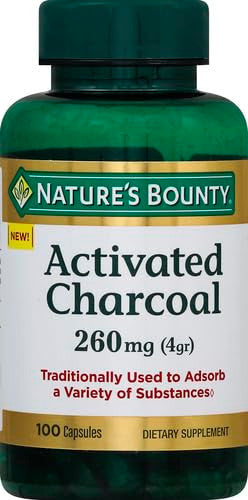 Nature's Bounty Activated Charcoal 260 Mg 100 Capsules Dietary Supplement To Support A Healthy Lifestyle