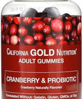 California Gold Nutrition Cranberry & Probiotic Gummies Natural Cranberry 90 Vegetarian Gummies
