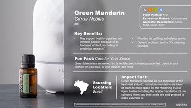 Doterra Green Mandarin Essential Oil - 15 Ml - Supports Healthy Digestive And Immune Systems