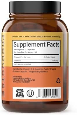 Complete Natural Products Vitamin C Capsules - Pure Vitamin C Liposomal Capsules, Immune Support, Enhanced Absorption, Antioxidant Defense