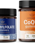 Herbamama L-Methylfolate And Coq10 Kit - Bundle Of 15 Mg L-Methylfolate & 200 Mg Coenzyme Q10 Gummies - Vegan Non-Gmo Gelatin- - 2 Pack