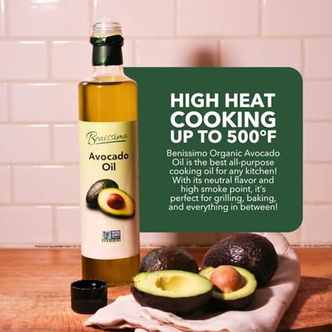 100% Pure Avocado Oil in Glass Bottle, Allergen-Free and Non-GMO, Premium Cold-Pressed Cooking Oil for SautÃƒÂ©ing, Baking, Grilling, and Salad Dressings, 8.45 fl oz