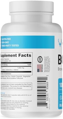 Bucked Up Bcaa 2:1:1 Capsules Branched Chain Amino Acids Supplement 1000Mg Per Serving Gluten Non Gmo Third Party Tested Bcaa Supplement 100 Servings (200 Capsules)