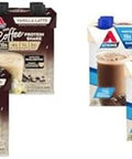 Atkins Iced Coffee Vanilla Latte Protein Shake 15G Protein Low Glycemic 4G Net Carb 1G Sugar & Dark Chocolate Royale Protein Shake 15G Protein Low Glycemic 2G Net Carb 1G Sugar