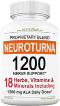 Nuturna Neuropathy Support Supplement With 1200 Mg Pure Alpha Lipoic Acid Maximum Strength Nerve Formula To Fortify Nerves In Fingers Hands Toes & Feet Best Natural Nerve Relief Support 180 Capsules