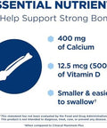 Citracal Petites 400 Mg Calcium Citrate Easily Absorbed And Highly Soluble With 12.5 Mcg (500 Iu) Vitamin D3 Bone Health Support For Ages 12+ Smaller And Easier To Swallow Caplets 375 Count