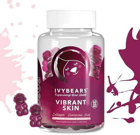 IvyBears Vibrant Skin and Restful Sleep Gummies Hyaluronic Acid Collagen Melatonin LTheanine and Lemon Balm Vegan Beauty and Sleep Support 2Pack Bundle