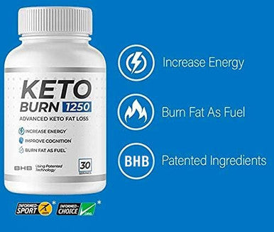 Keto Burn 1250 Burn Body Fat as Fuel, Boost Energy and, Suppress Appetite for Weight Loss and Performance (1 Bottle 30 Servings) (1 Bottle 30 Servings)