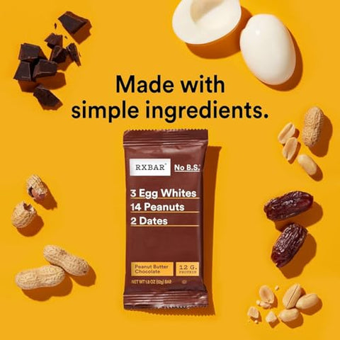 RXBAR Protein Bar Variety Pack, 14 Count Chocolate Sea Salt, Peanut Butter Chocolate & Blueberry Simple Ingredient Snack Bars