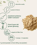 Micro Ingredients Maximum Strength Organic Korean Ginseng Root 200 1 Powder 4 Ounce Red Panax Ginseng Powder Active Ginsenosides Vegan Friendly