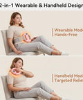 Fuooo 4-Head Fascia Ring Massager Multifunctional Full-Body Deep Tissue Massage Gun Hands-Free Ergonomic Electric Massager With Waist Belt 3 Modes 9 Intensities Cordless Muscle Relief