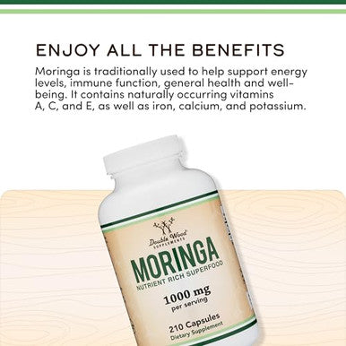 Double Wood Supplements Dws Organic Moringa Capsules 1000Mg